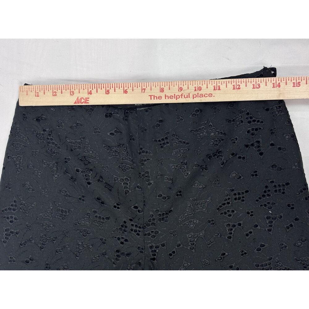 Willi Smith Women’s Black Eyelet Lace Cropped Pants Size 6 Coquette Feminine - Picture 3 of 8